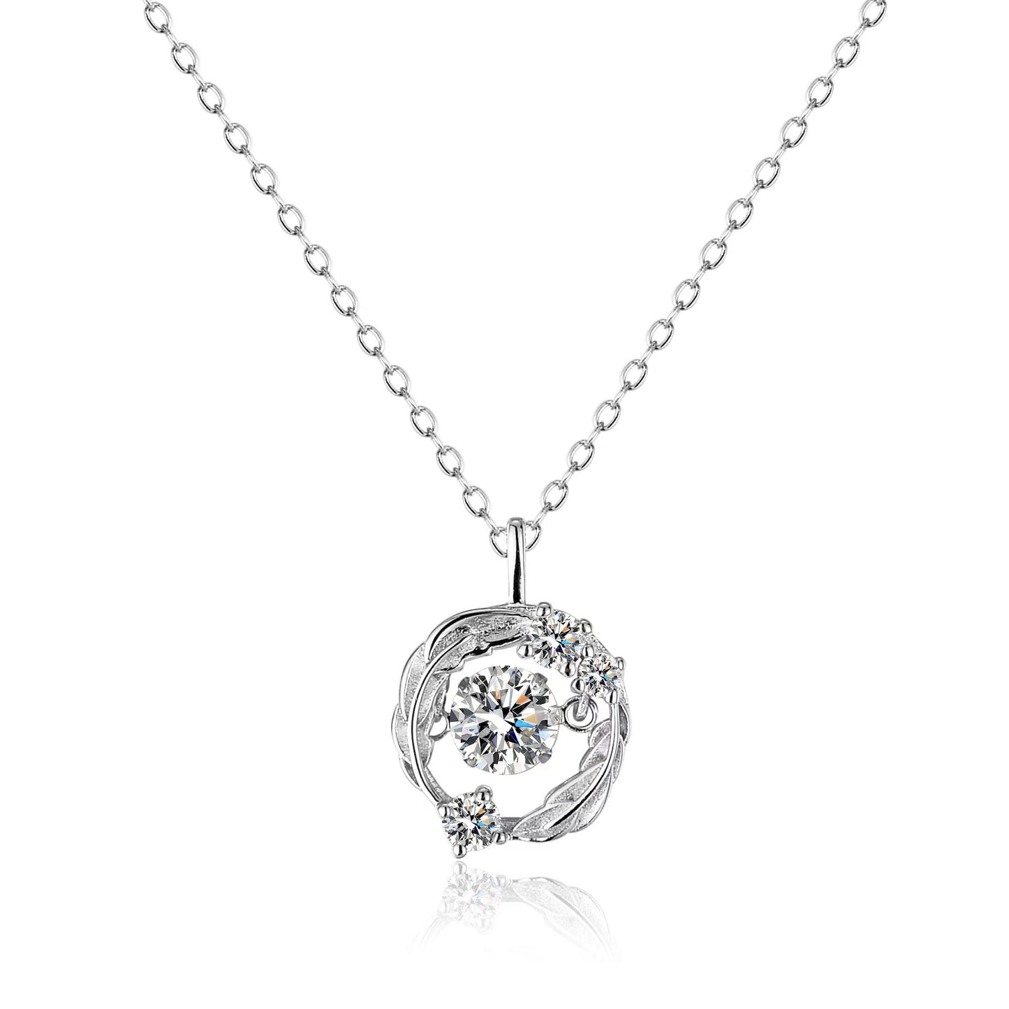 [N06]S925 Sterling Silver 0.5ct Fashion Moissanite Necklace
