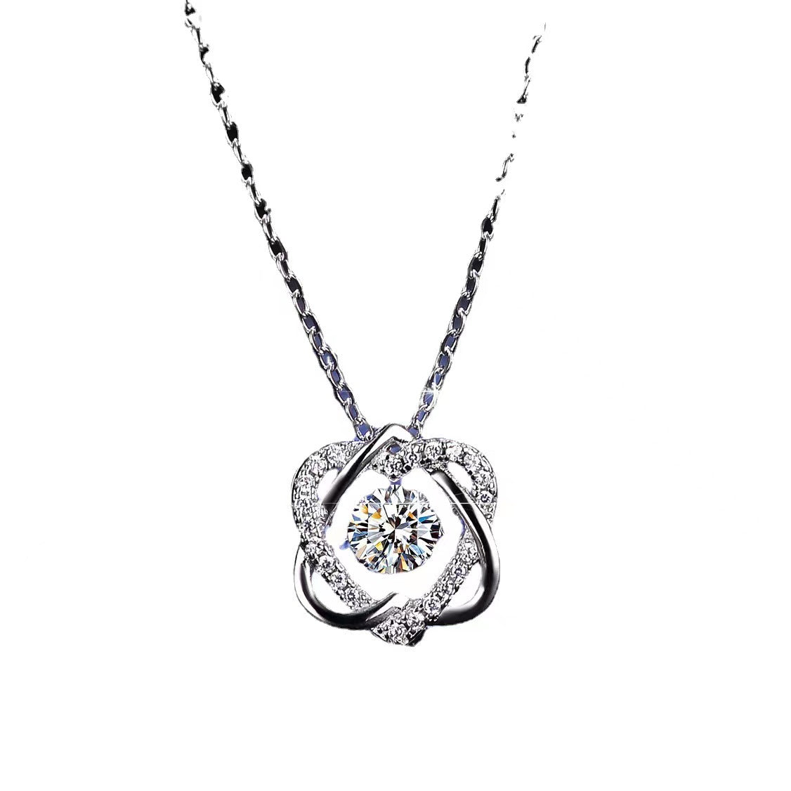 [N06]S925 Sterling Silver 0.5ct Fashion Moissanite Necklace