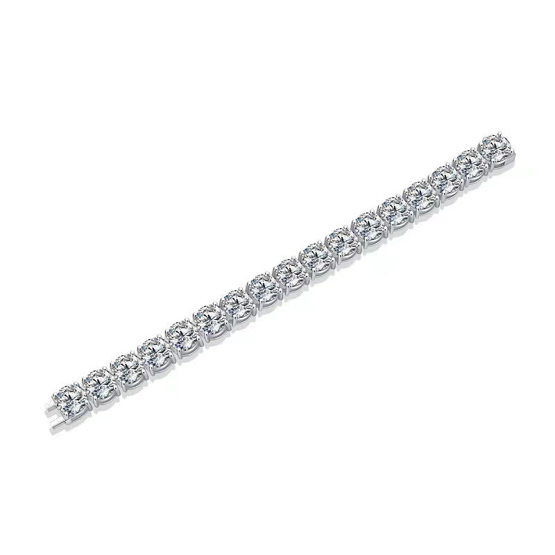[C54]S925 Sterling Silver Full Moissanite Luxury, Aristocrat Cuban Tennis Necklace