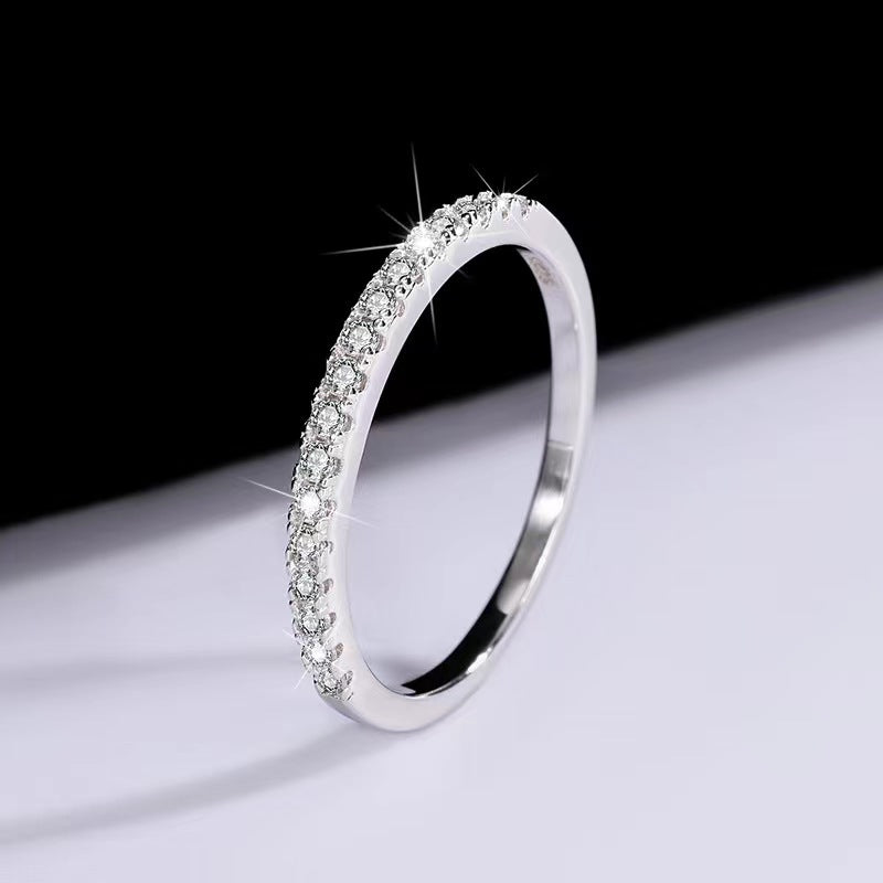 [A01] S925 Sterling Silver Moissanite Ring Band Matching