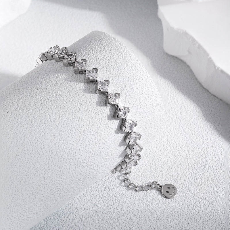 [G107]S925 Classic Adjustable Cubic Zirconia Bracelet