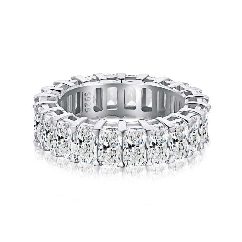 [G82]S925 Sterling Silver High carbon diamond ring band