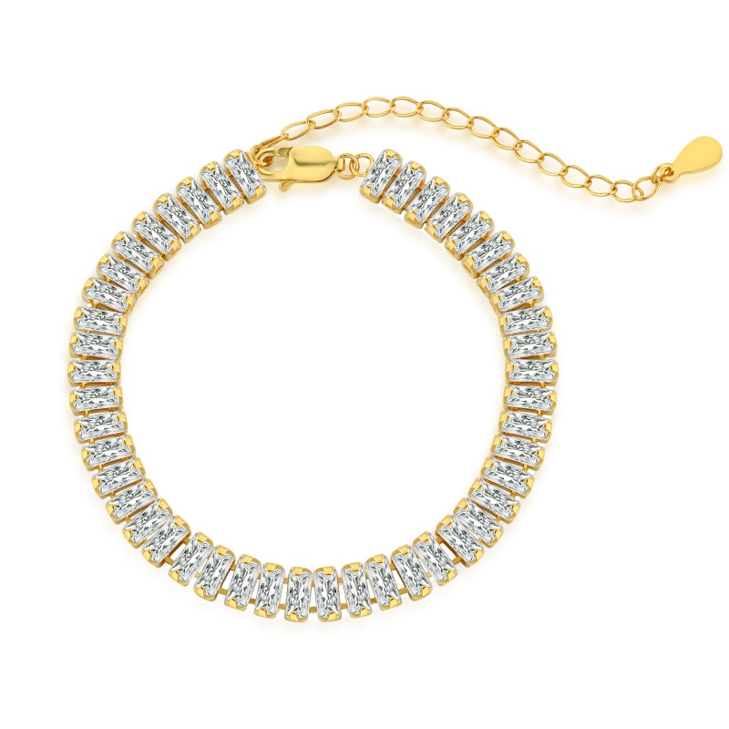 [G107]S925 Classic Adjustable Cubic Zirconia Bracelet