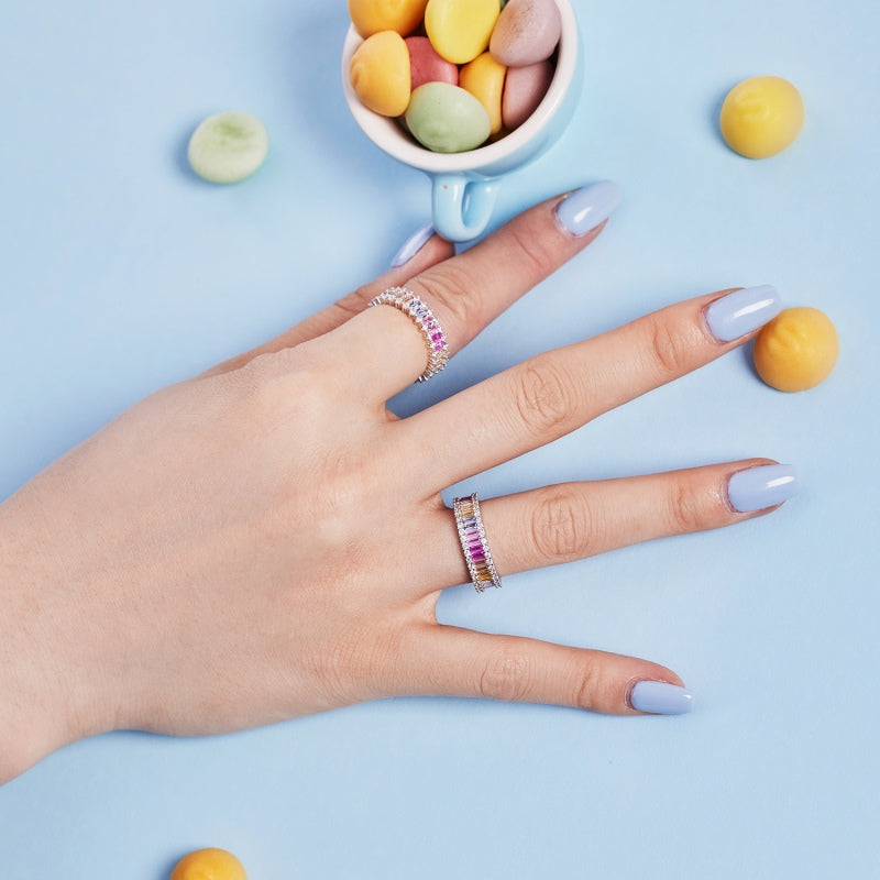 [G80]S925 Sterling Silver Candy Ring Band