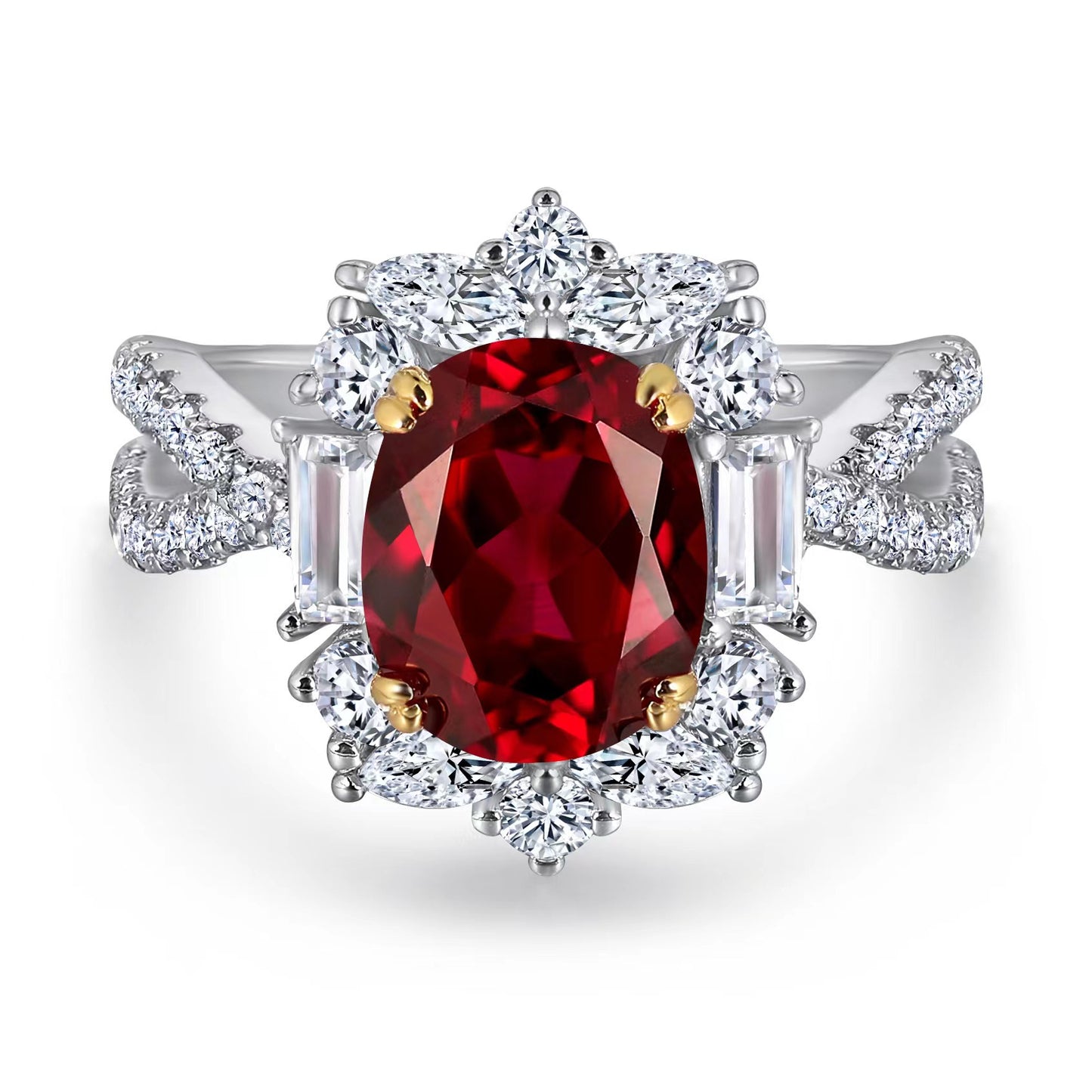 [G03] S925 Sterling Silver Cubic Zirconia Ring Dinner Party Aristocrats Party Essentials