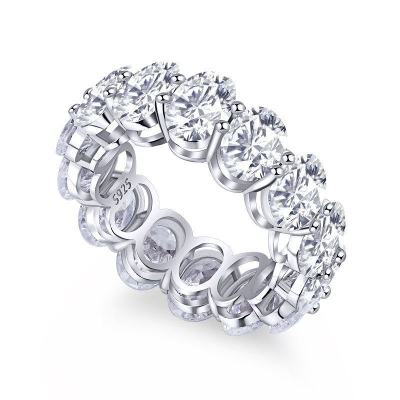 [G77]S925 Sterling Silver Simple oval fashion with ring band