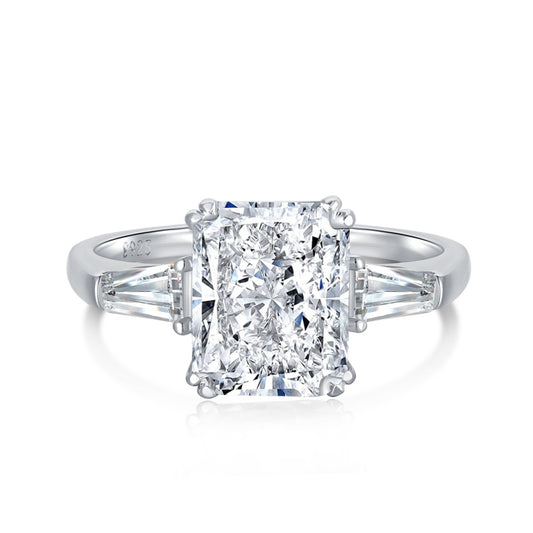 [G12]S925 Sterling Silver 8A  High Quality Cubic Zirconia Ring