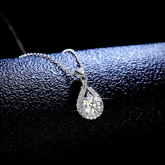 [N05]S925 Sterling Silver Luxury Teardrop Moissanite Pendant