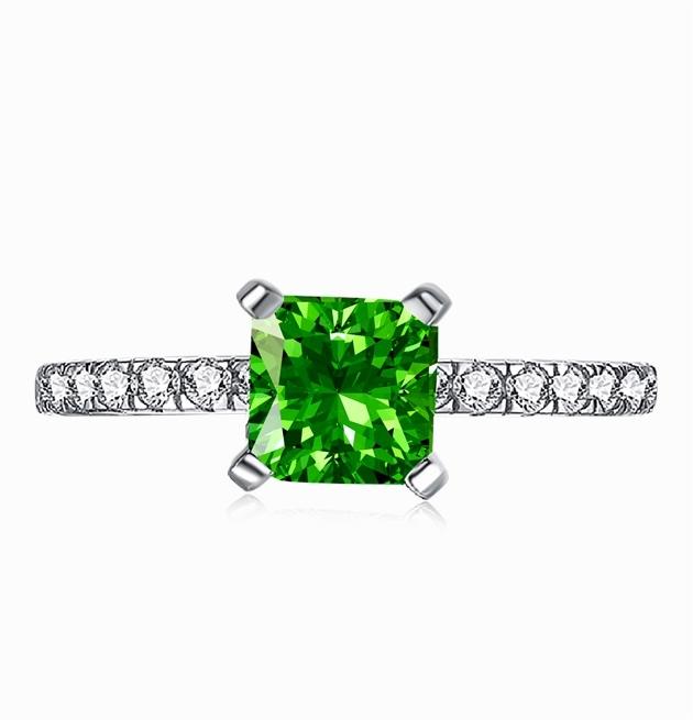 [G37]S925 Sterling Silver Small ins style Fashionable Princess Cut Delicate Girl Must Have High Carbon Diamond Ring