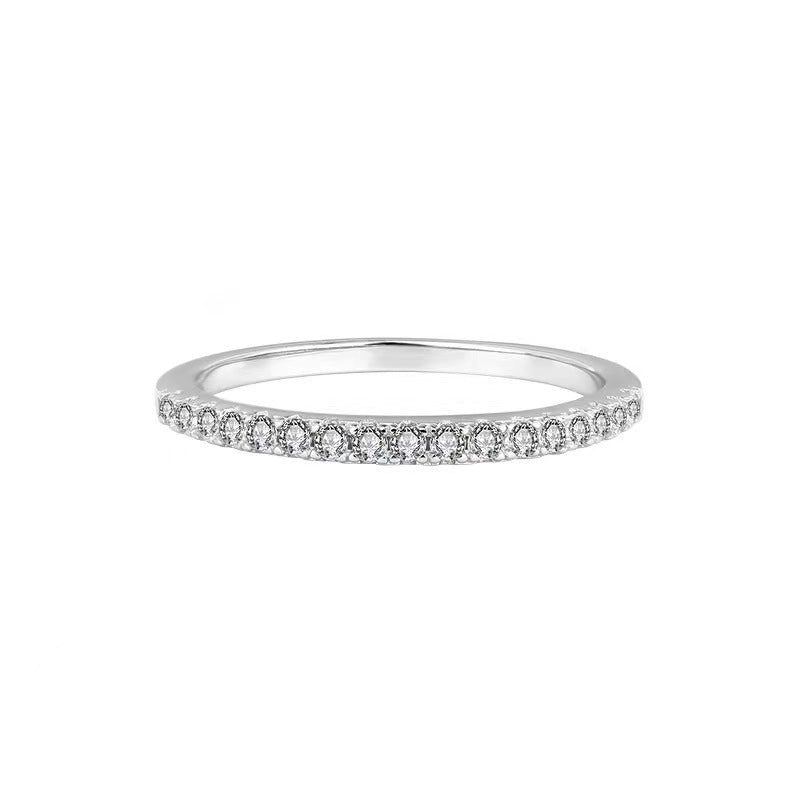 [A01] S925 Sterling Silver Moissanite Ring Band Matching