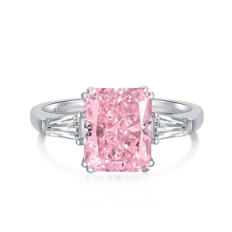 [G12]S925 Sterling Silver 8A  High Quality Cubic Zirconia Ring