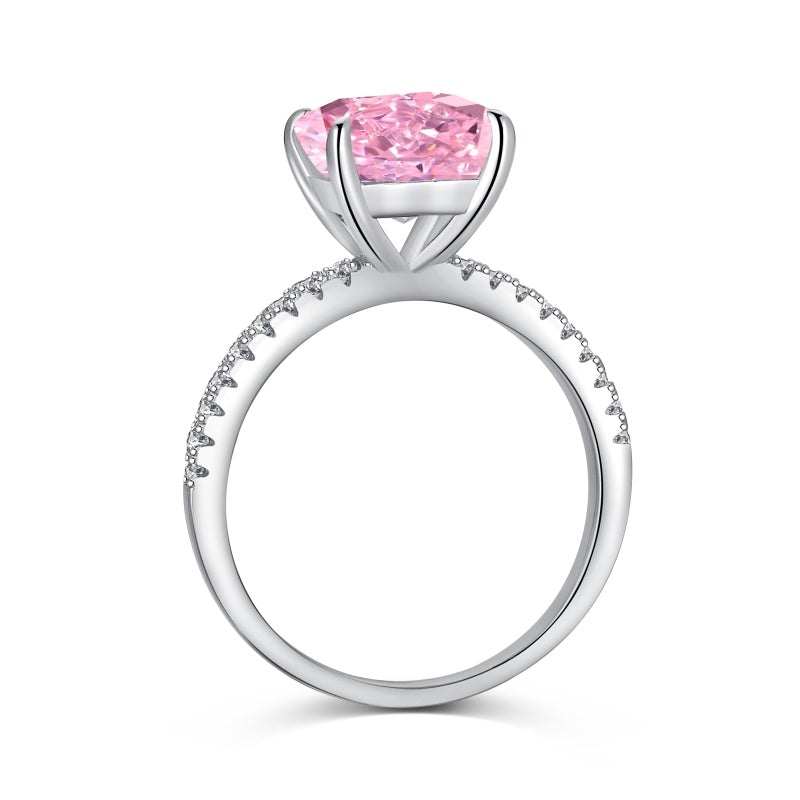 [G36]S925 Sterling Silver Classic Princess Cut Cubic Zirconia Ring