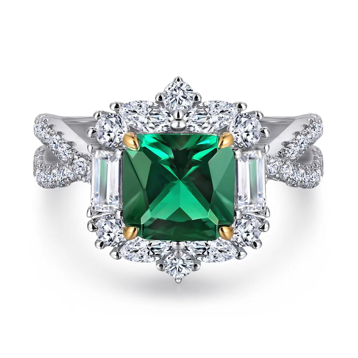 [G03] S925 Sterling Silver Cubic Zirconia Ring Dinner Party Aristocrats Party Essentials