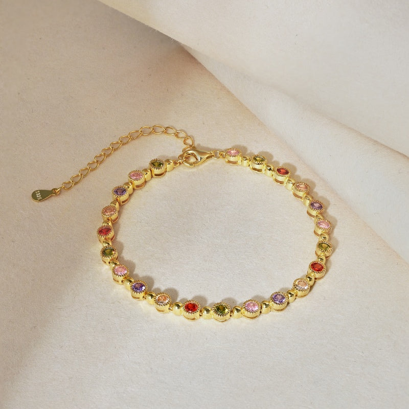[G107]S925 Classic Adjustable Cubic Zirconia Bracelet
