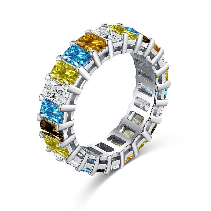 [G82]S925 Sterling Silver High carbon diamond ring band