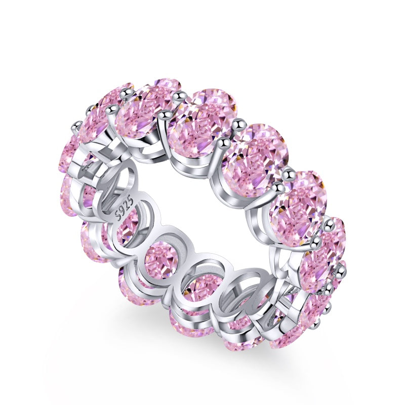 [G77]S925 Sterling Silver Simple oval fashion with ring band