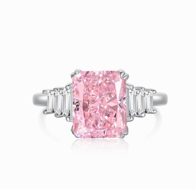[G18]S925 Sterling Silver High Quality 8A Grade Radiant Ice Cut Cubic Zirconia Ring