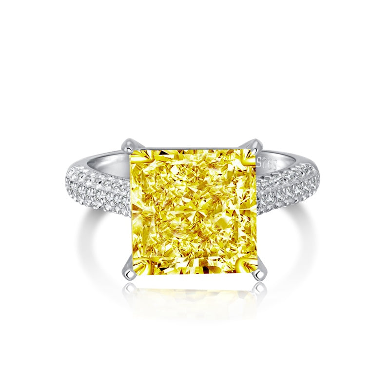 [G32]S925 Sterling Silver Princess Cut 8A Super Sparkle Cubic Zirconia Ring