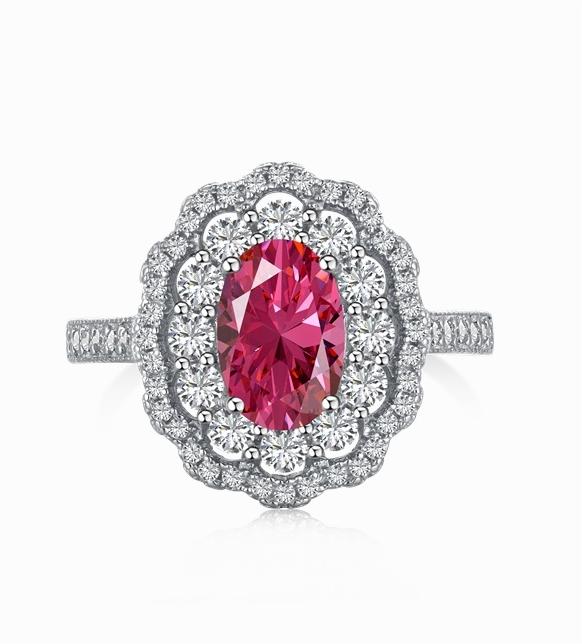 [G63]S925 Sterling Silver Oversized Luxury Aristocratic Evening Party Cubic Zircon Ring