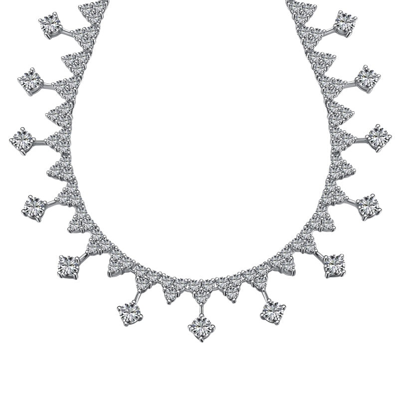 [G202]S925 Sterling Silver Classic Fashion Cubic Zirconia Necklace