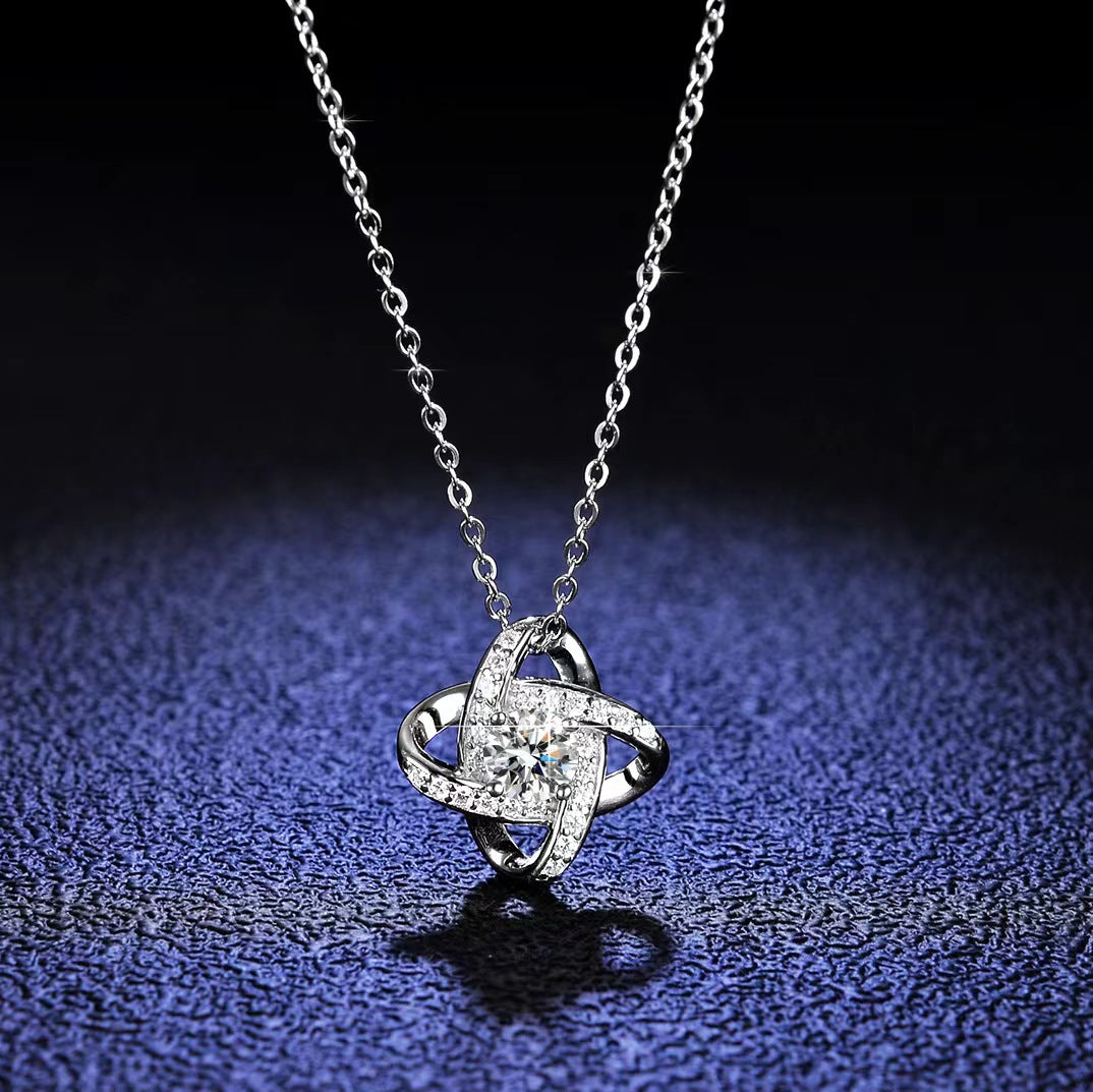[N06]S925 Sterling Silver 0.5ct Fashion Moissanite Necklace