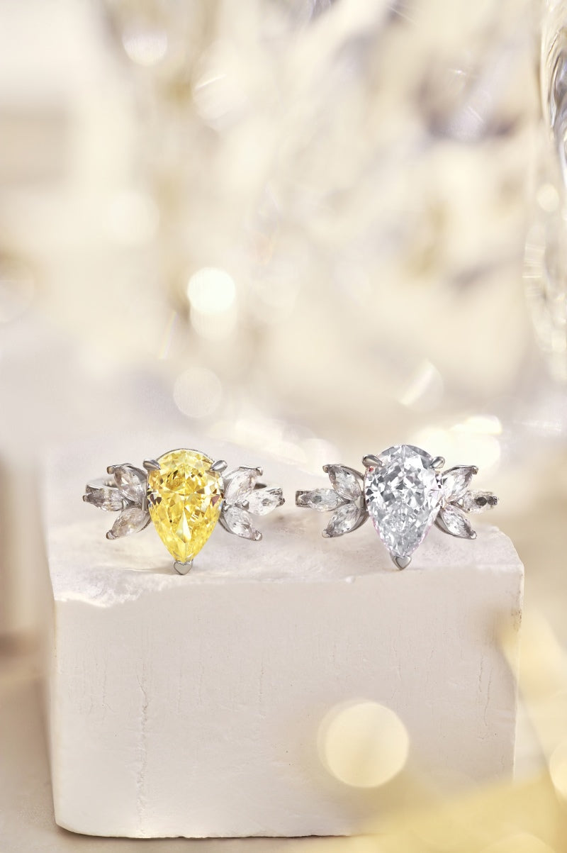 [G44]S925 Sterling Silver Angel's wings, aristocratic, high quality cubic zirconia ring.