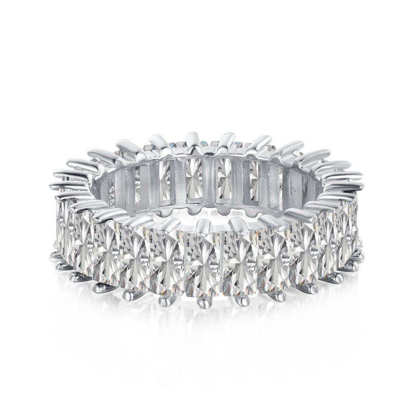 [G78]S925 Sterling Silver Premium Rainbow Zirconia Ring