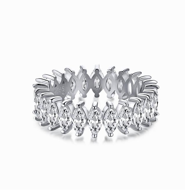 [G81]S925 Sterling Silver High-carbon diamond ring band