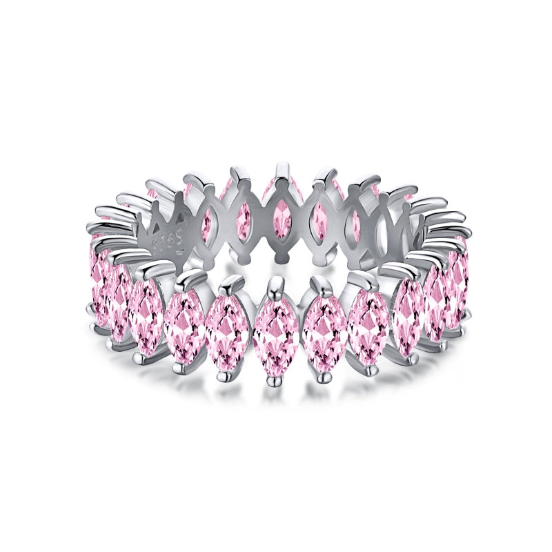 [G81]S925 Sterling Silver High-carbon diamond ring band