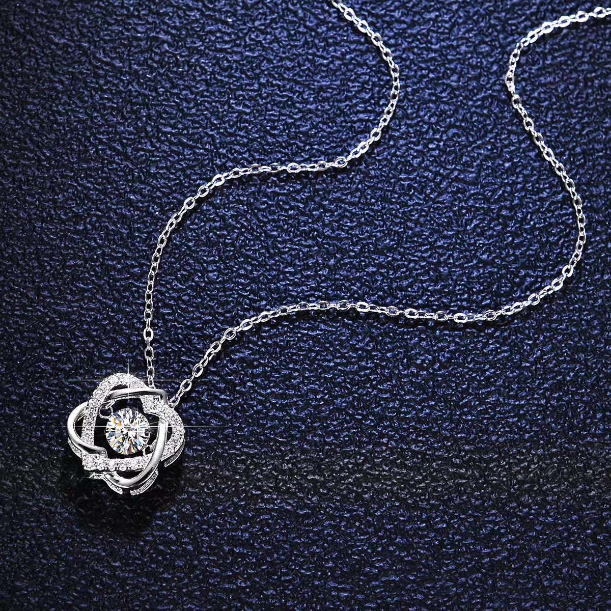 [N06]S925 Sterling Silver 0.5ct Fashion Moissanite Necklace