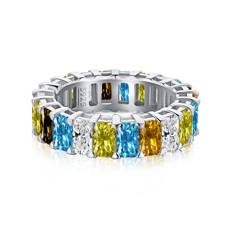 [G82]S925 Sterling Silver High carbon diamond ring band