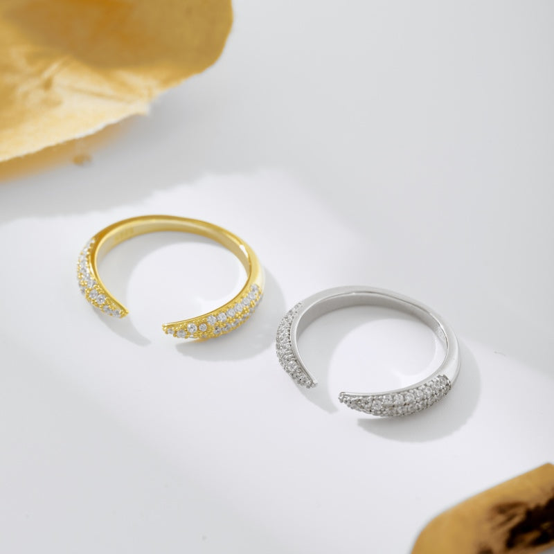 [G74]S925 Sterling Silver Minimalist Daily Wear Cubic zircon band
