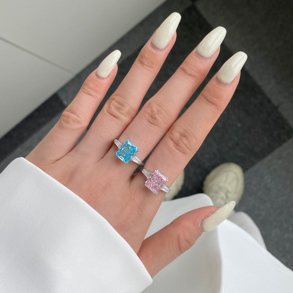 [G12]S925 Sterling Silver 8A  High Quality Cubic Zirconia Ring