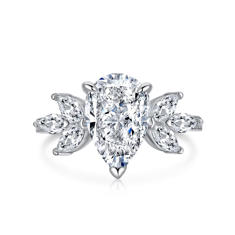 [G44]S925 Sterling Silver Angel's wings, aristocratic, high quality cubic zirconia ring.