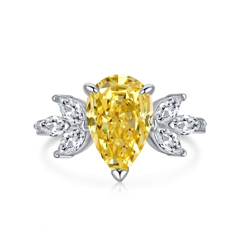 [G44]S925 Sterling Silver Angel's wings, aristocratic, high quality cubic zirconia ring.