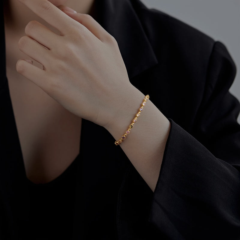 [G107]S925 Classic Adjustable Cubic Zirconia Bracelet