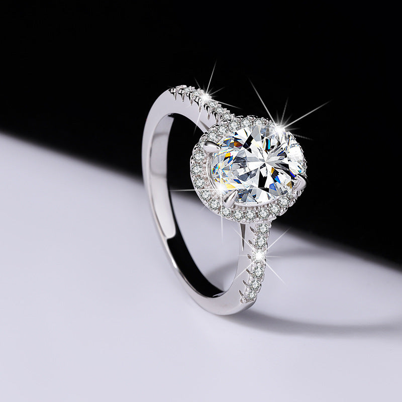[B220]S925 Sterling Silver Classic Alien 2ct Simple Moissanite Ring