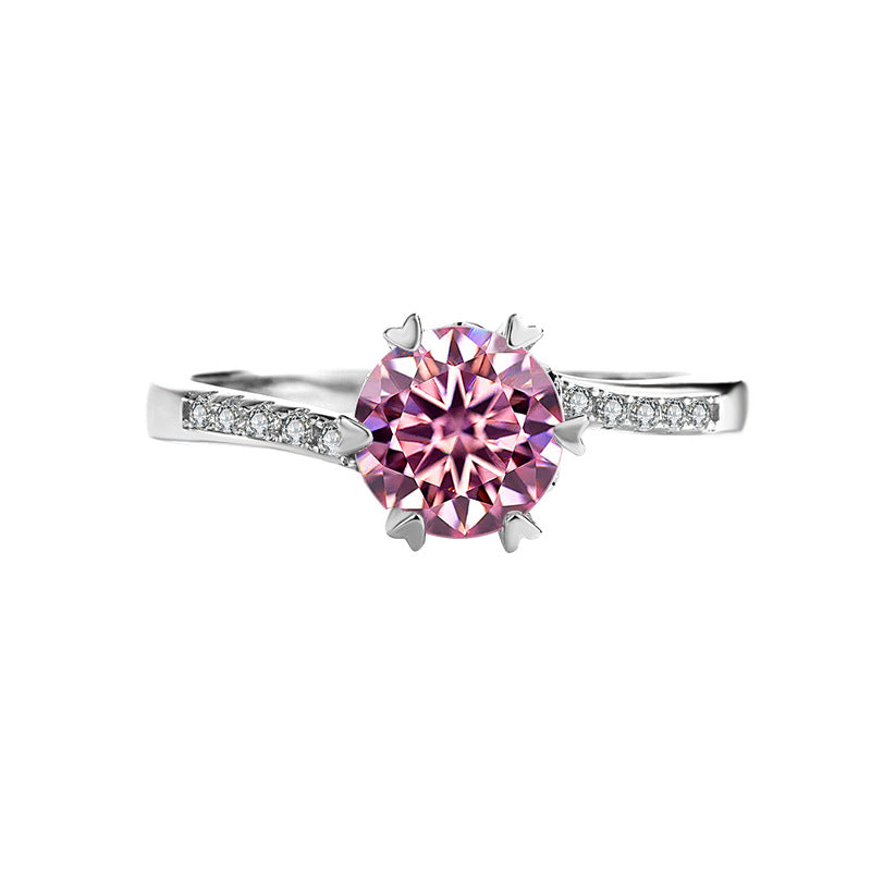 [B005]S925 Sterling Silver Classic Simple Moissanite Snowflake Ring