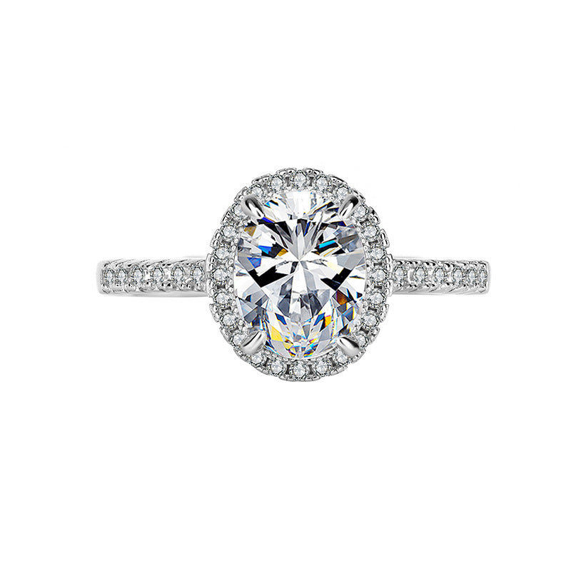 [B220]S925 Sterling Silver Classic Alien 2ct Simple Moissanite Ring
