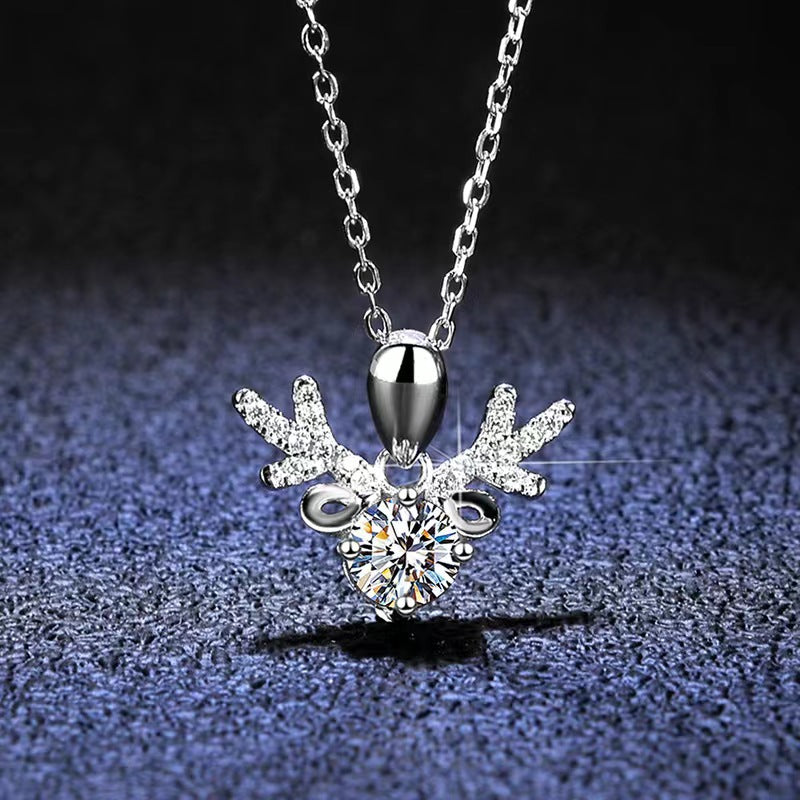[N06]S925 Sterling Silver 0.5ct Fashion Moissanite Necklace