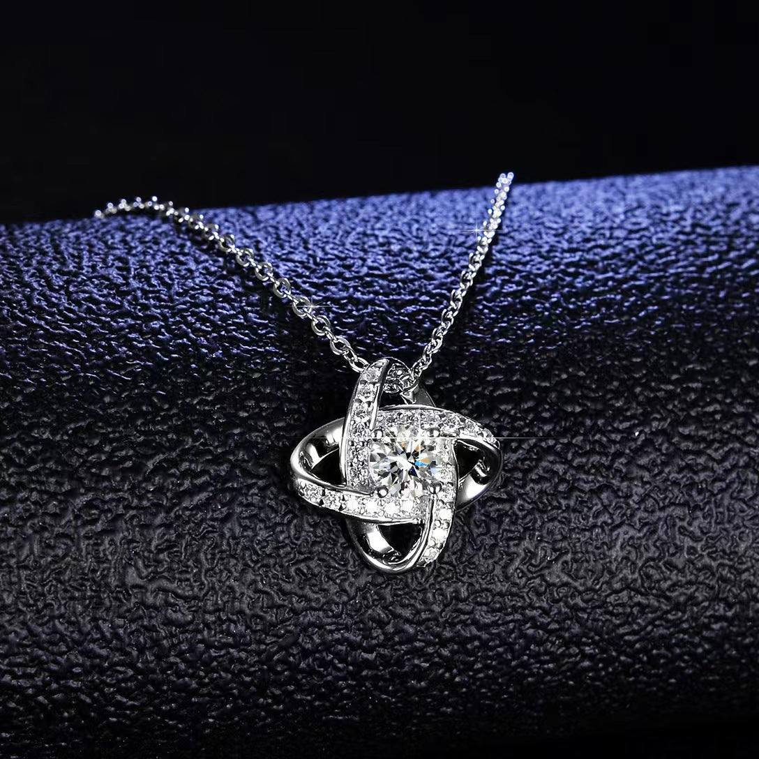 [N06]S925 Sterling Silver 0.5ct Fashion Moissanite Necklace