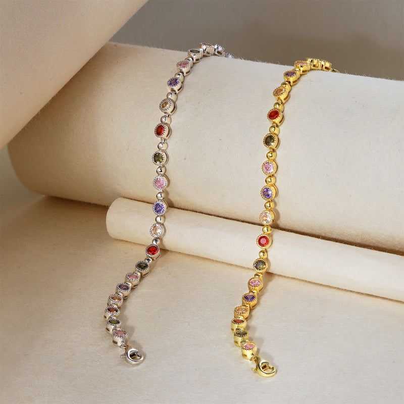 [G107]S925 Classic Adjustable Cubic Zirconia Bracelet