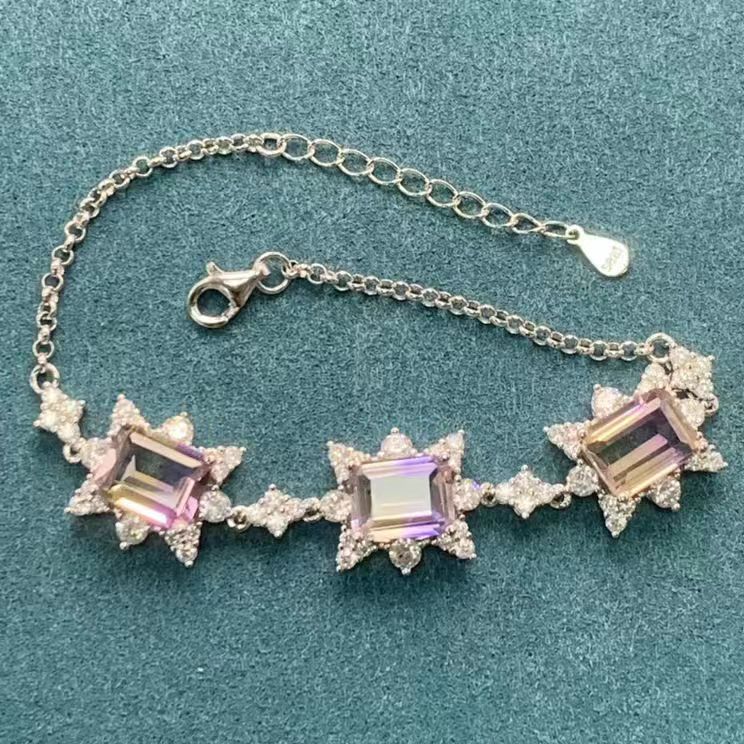 [KESAI]#CB-11 Lucky Three Ametrine bracelet