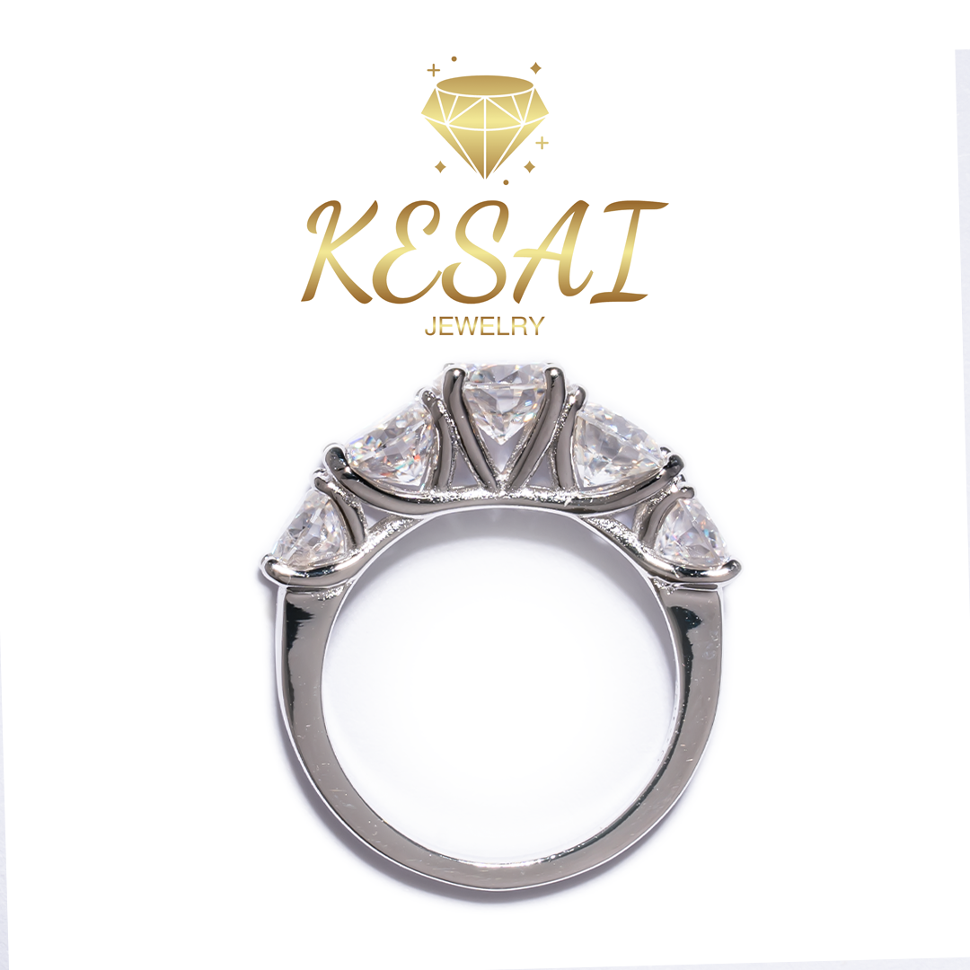 [A02]five-starred radiance Miossanite Ring Wedding