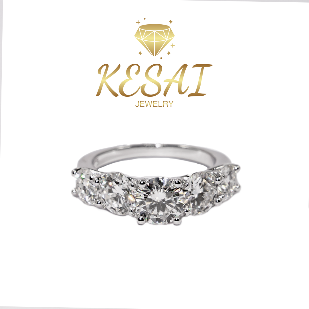 [A02]five-starred radiance Miossanite Ring Wedding