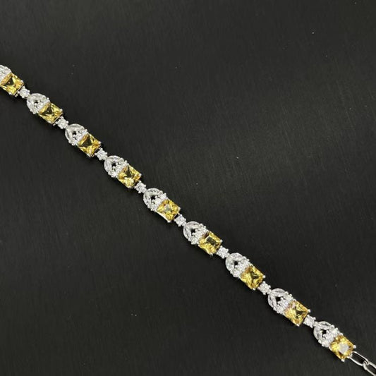 [KESAI]#CB-05 Princess Cut-Crystal Bracelets