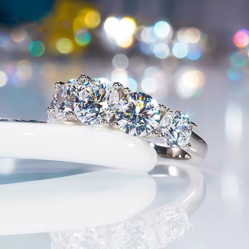 [A02]five-starred radiance Miossanite Ring Wedding