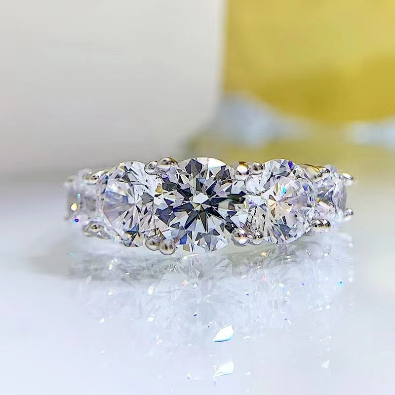 [A02]five-starred radiance Miossanite Ring Wedding