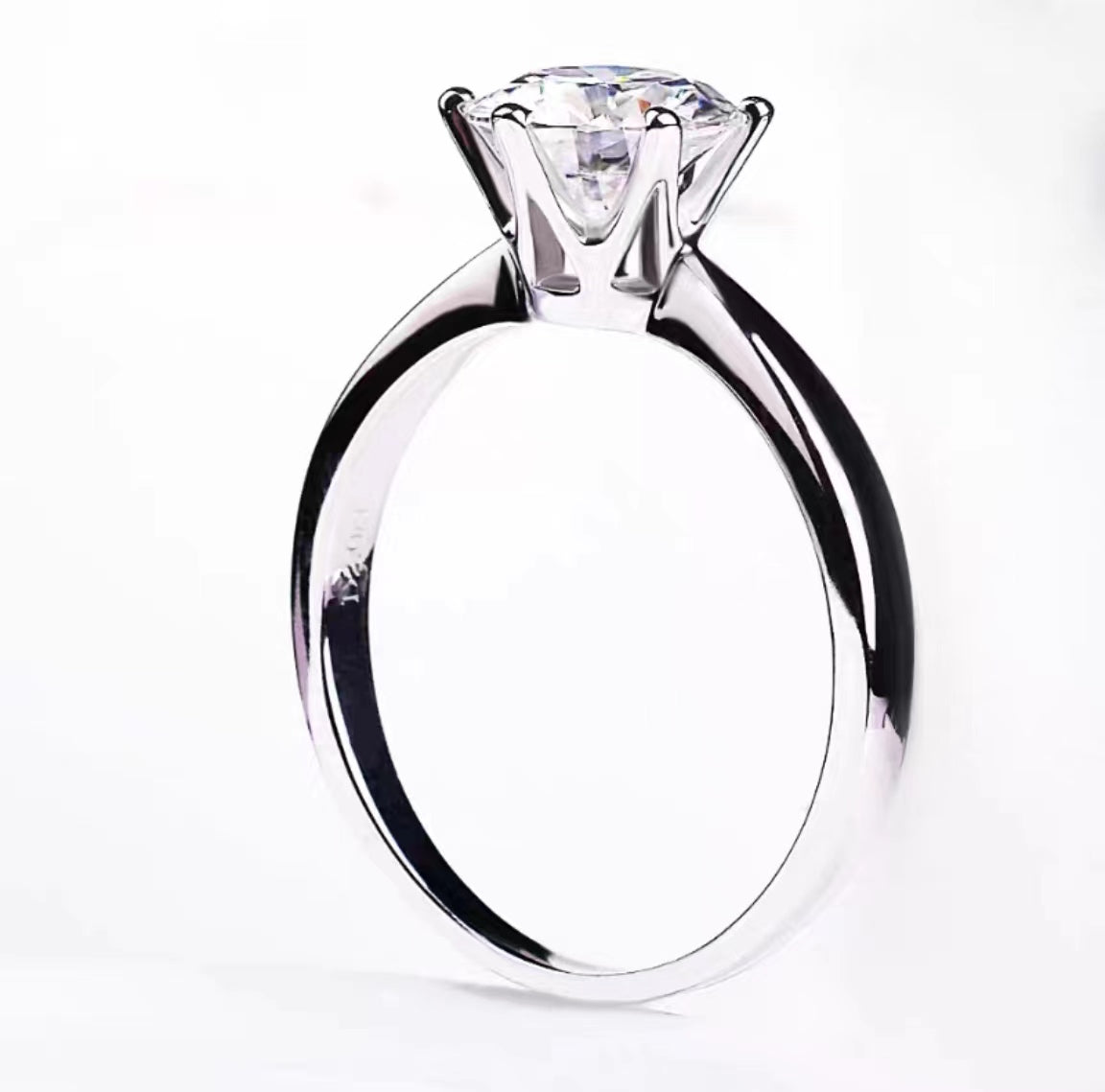 [A03]S925 Classic six claws Moissanite Ring Daily Wedding