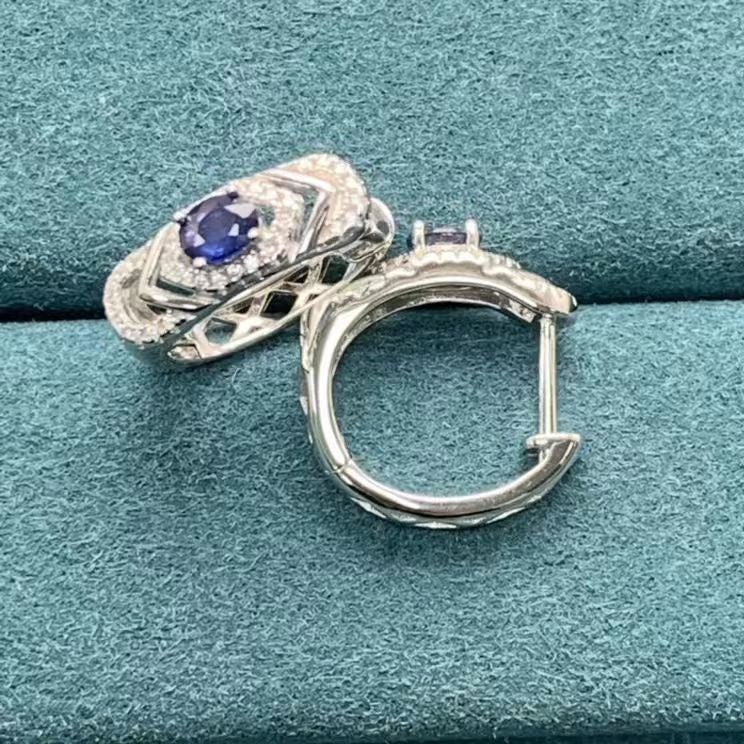[KESAI]#CB-91 Ruby/Sapphire ear clasp